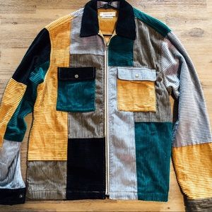 patchwork corduroy jacket mens